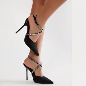 Fashion Nova Black Strappy Heels